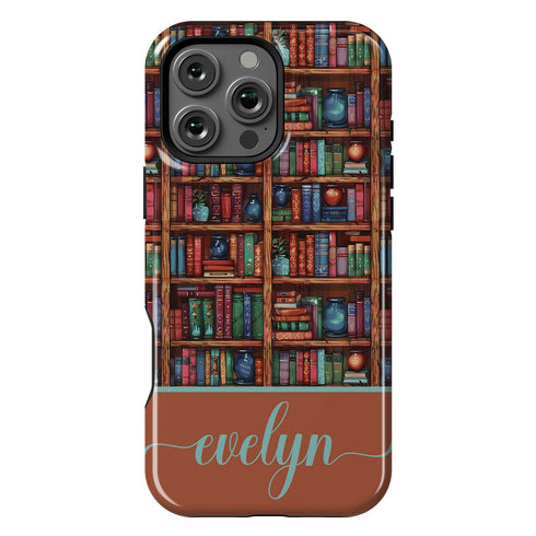 Custom Name Bookshelf Academia iPhone Case